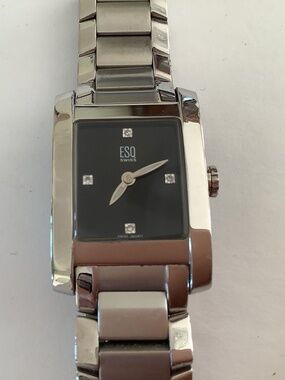 ESQ 62998 Womens Watch 21mm Black Dial Silver Tone Steel Bracelet